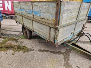 Wooden Drop side Single Axle Agricultural Tipping Trailer 